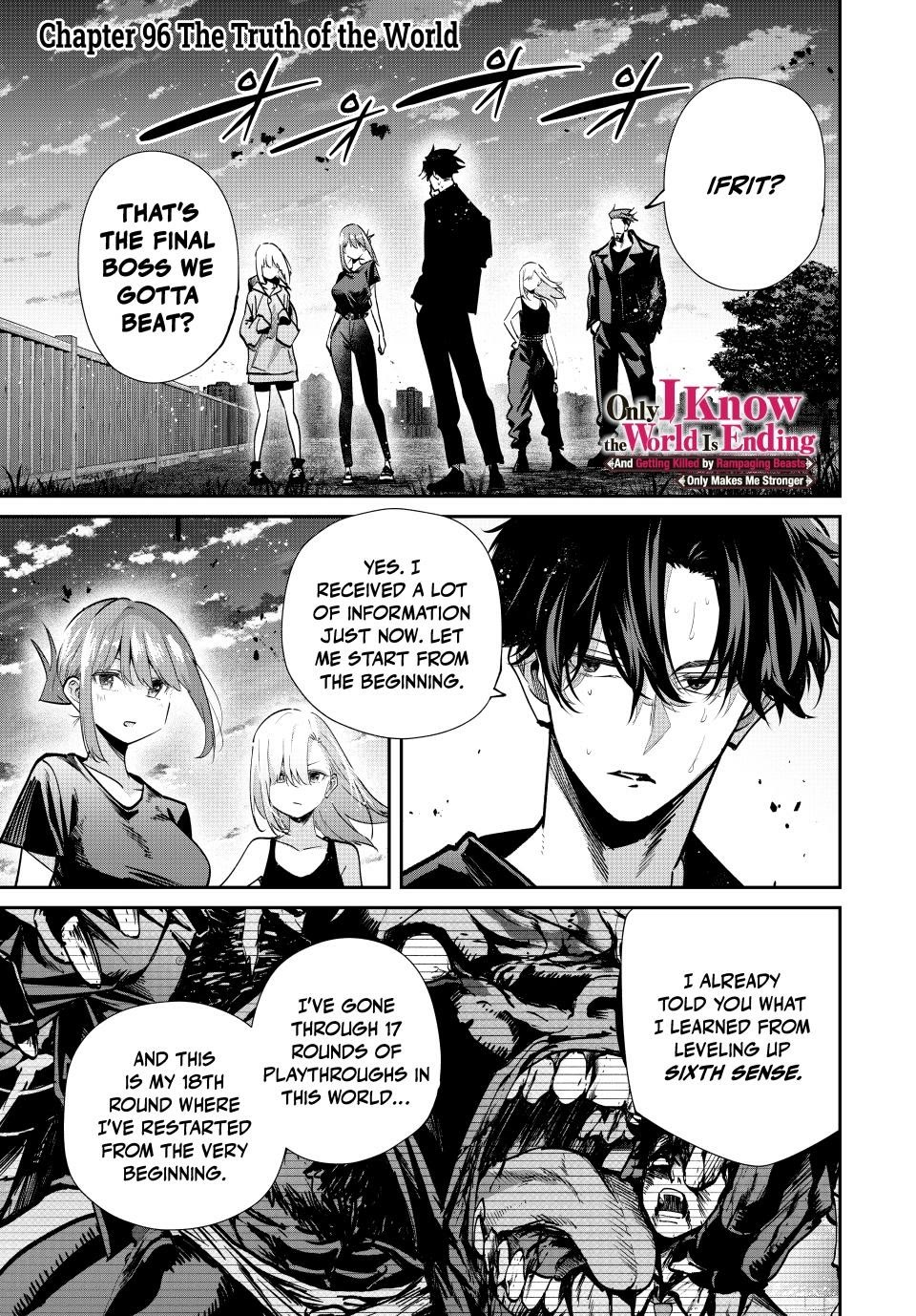 Only I Know That the World Will End. In a World Where Monsters Appear, I Level up by Returning From Death Chapter 96 page 1 - Chapter 96: The Truth of the World