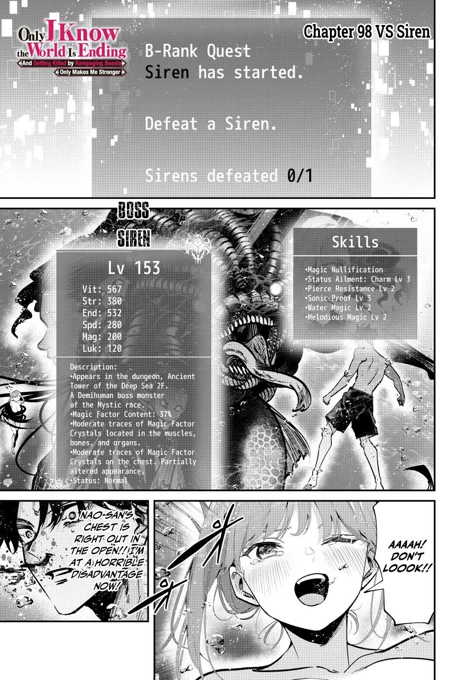 Only I Know That the World Will End. In a World Where Monsters Appear, I Level up by Returning From Death Chapter 98 page 1 - Chapter 98: vs. Siren