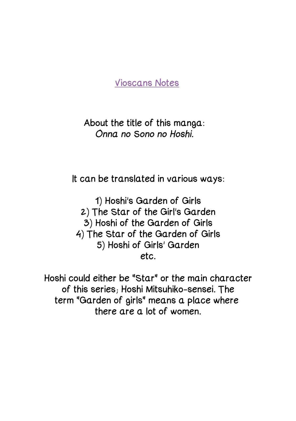 Onna no Sono no Hoshi Chapter 1 page 3 - Chapter 1