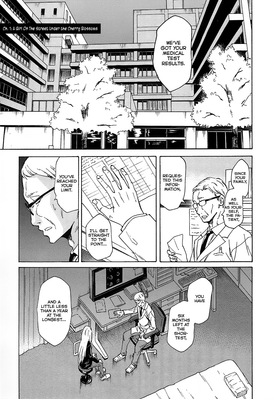 Onnanoko ga Shinu Hanashi Chapter 1 page 3 - Chapter 1: A Girl on the Street Under the Cherry Blossoms