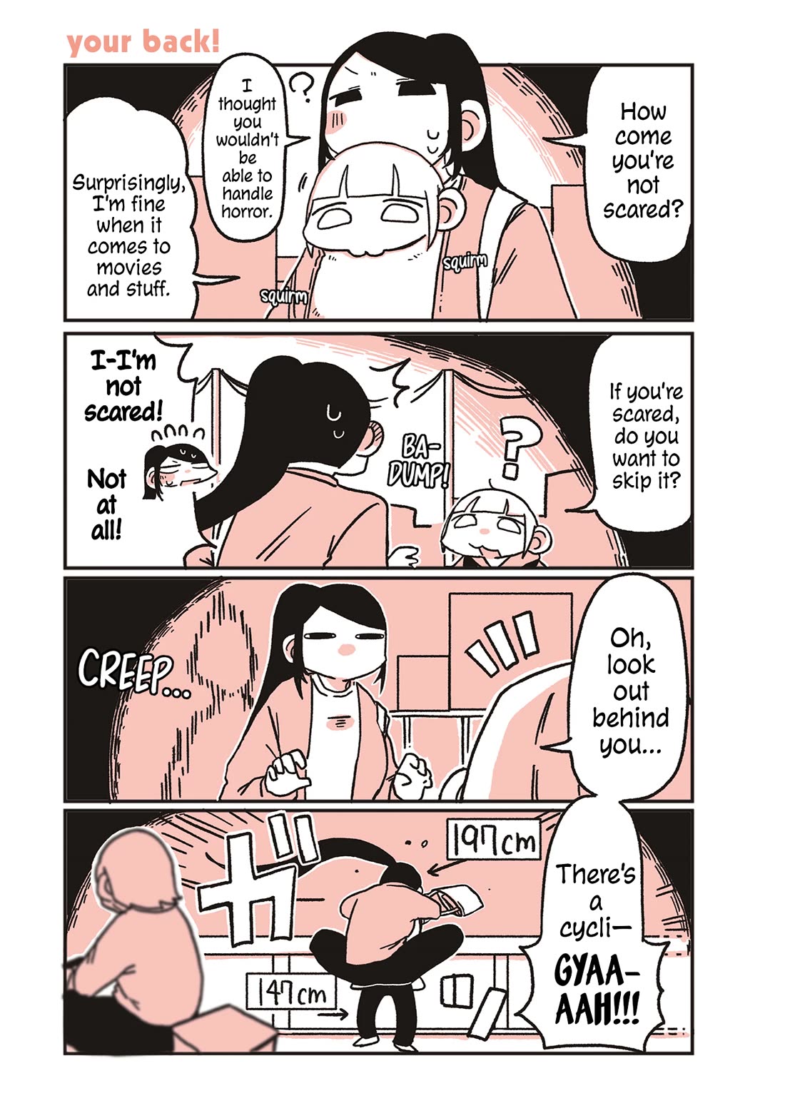 Oosaki-san & Komori-san Chapter 106 page 1 - Chapter 106: your back!