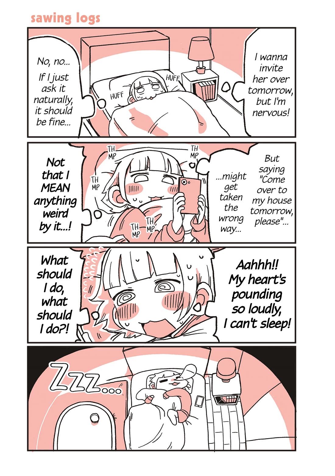Oosaki-san & Komori-san Chapter 35 page 1 - Chapter 35: sawing logs