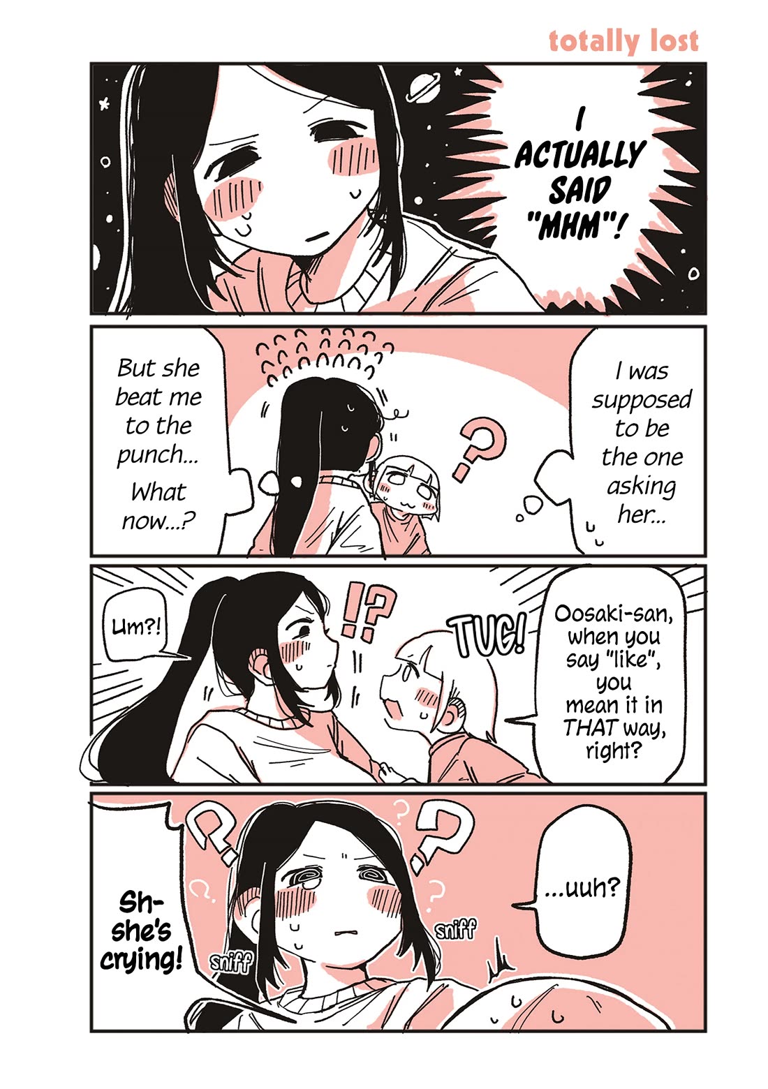 Oosaki-san & Komori-san Chapter 41 page 1 - Chapter 41: totally lost