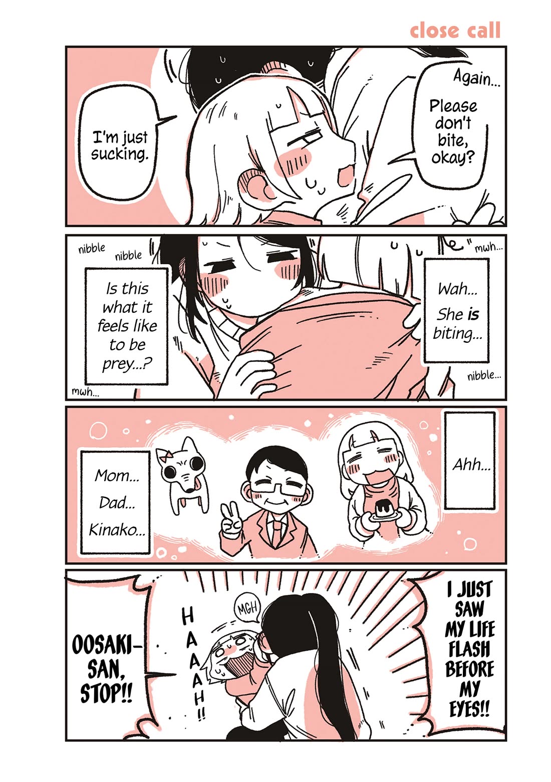 Oosaki-san & Komori-san Chapter 49 page 1 - Chapter 49: close call