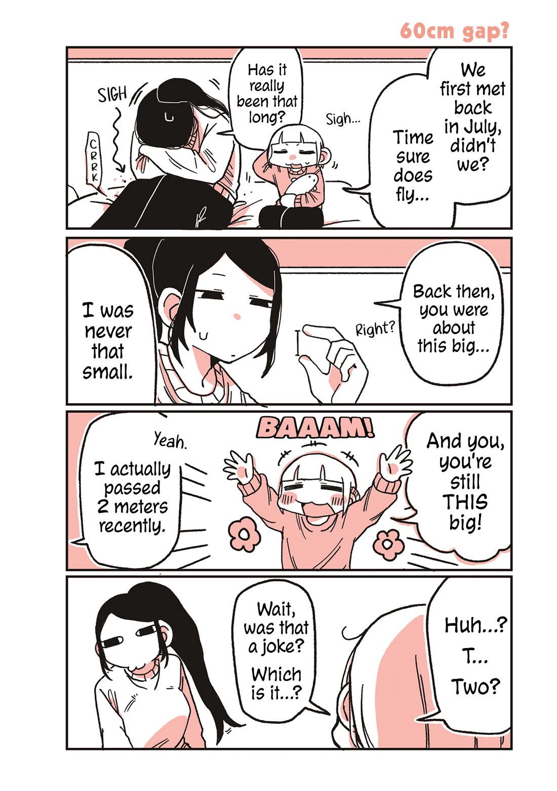 Oosaki-san & Komori-san Chapter 51 page 1 - Chapter 51: 60cm gap?