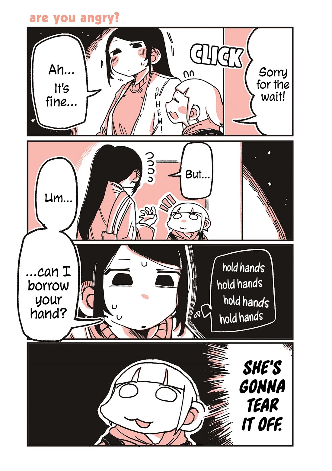 Oosaki-san & Komori-san Chapter 61 page 1 - Chapter 61: are you angry?