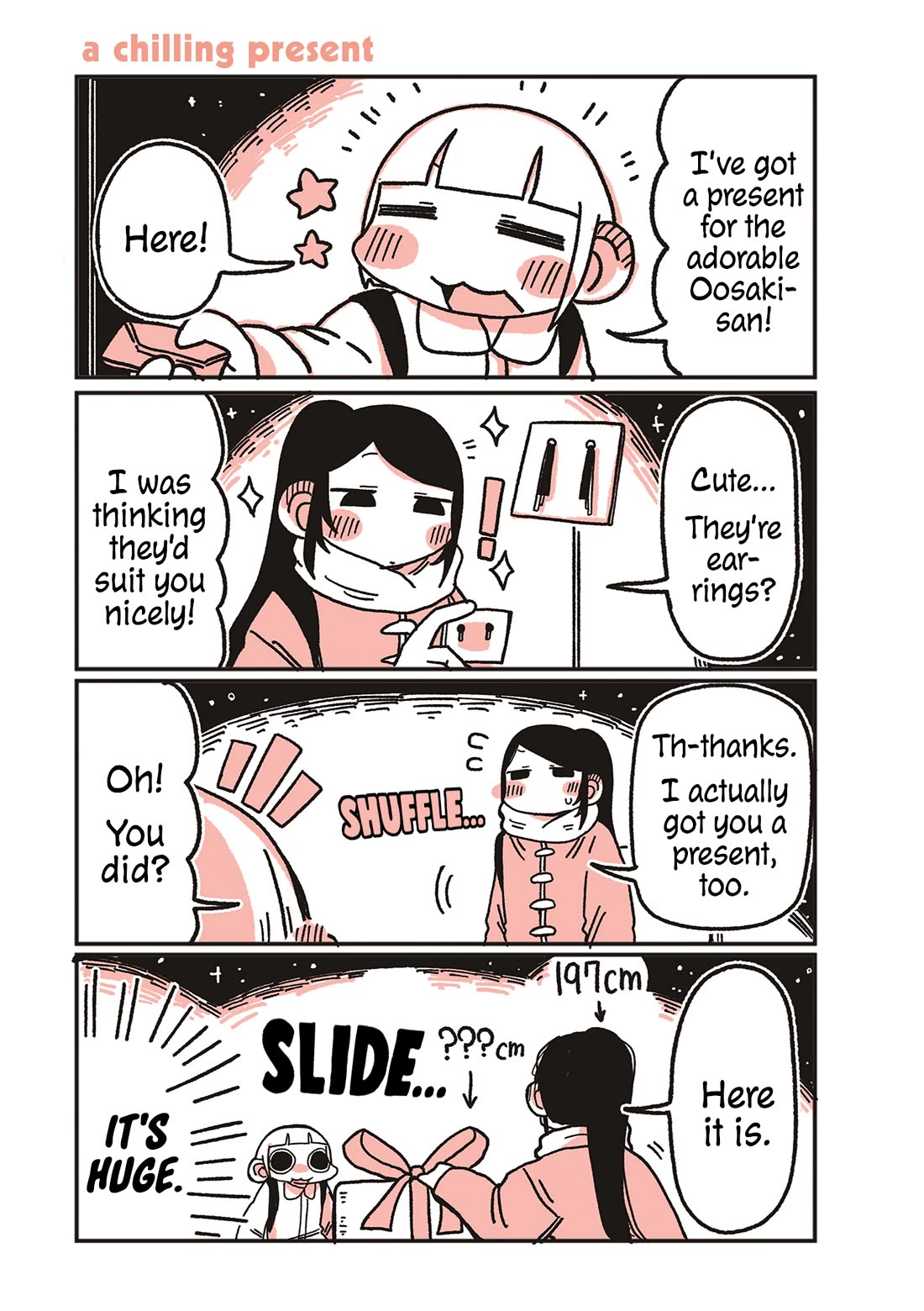 Oosaki-san & Komori-san Chapter 70 page 1 - Chapter 70: a chilling present