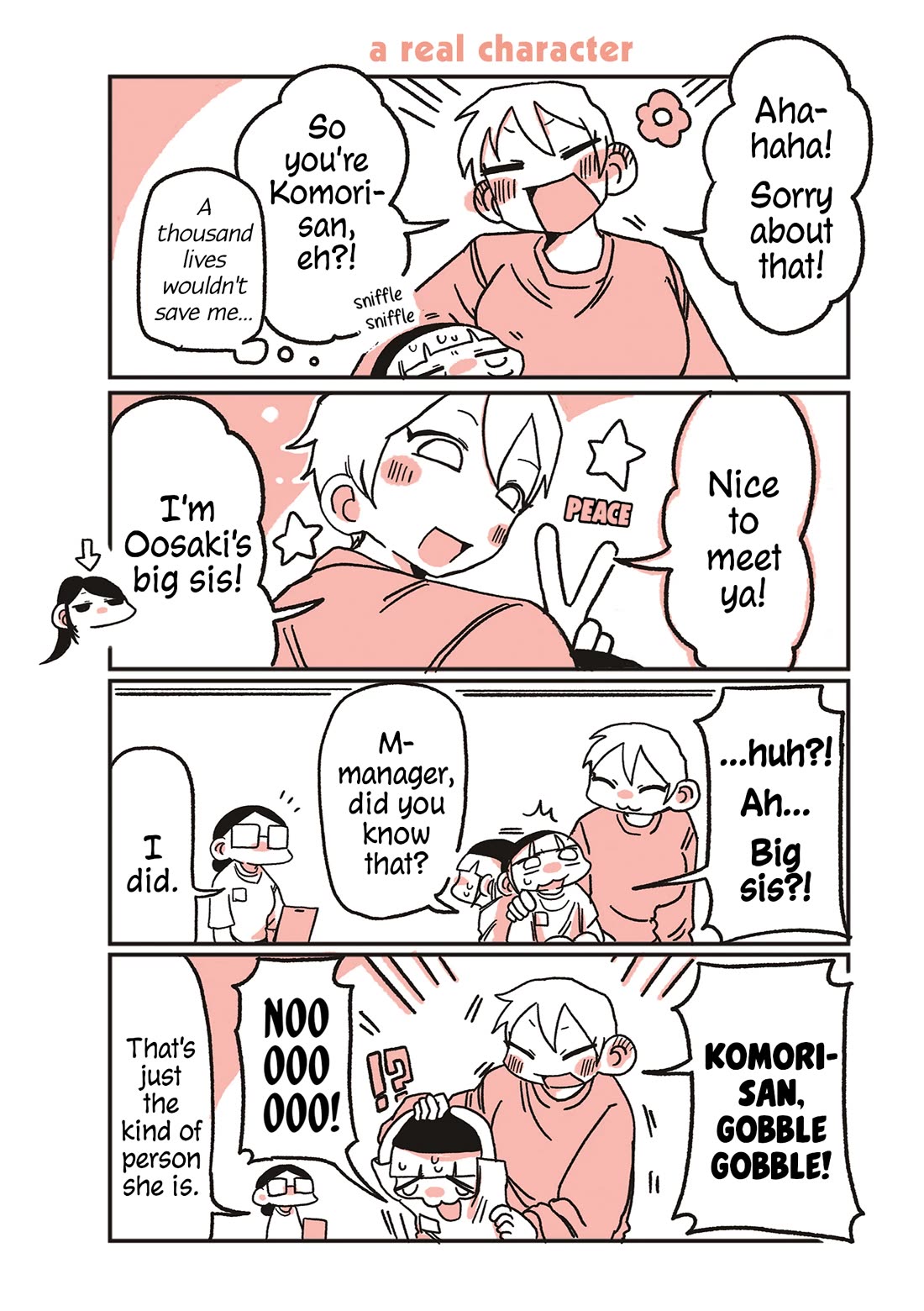 Oosaki-san & Komori-san Chapter 74 page 1 - Chapter 74: a real character