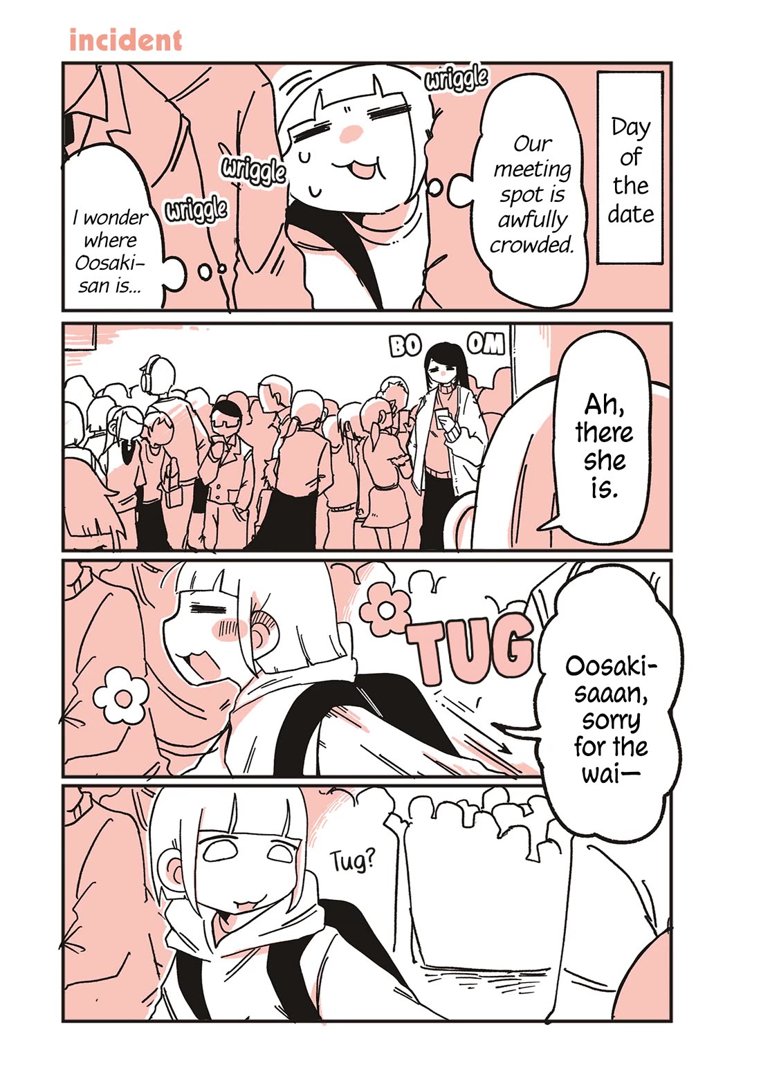 Oosaki-san & Komori-san Chapter 88 page 1 - Chapter 88: incident