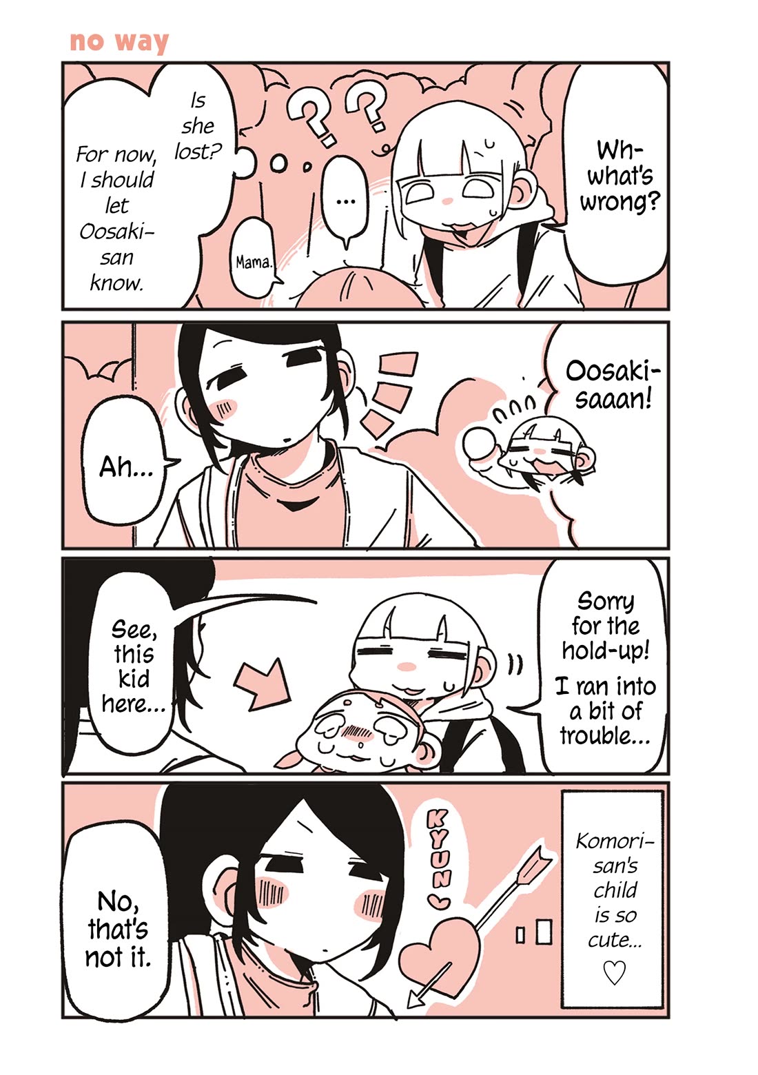 Oosaki-san & Komori-san Chapter 90 page 1 - Chapter 90: no way