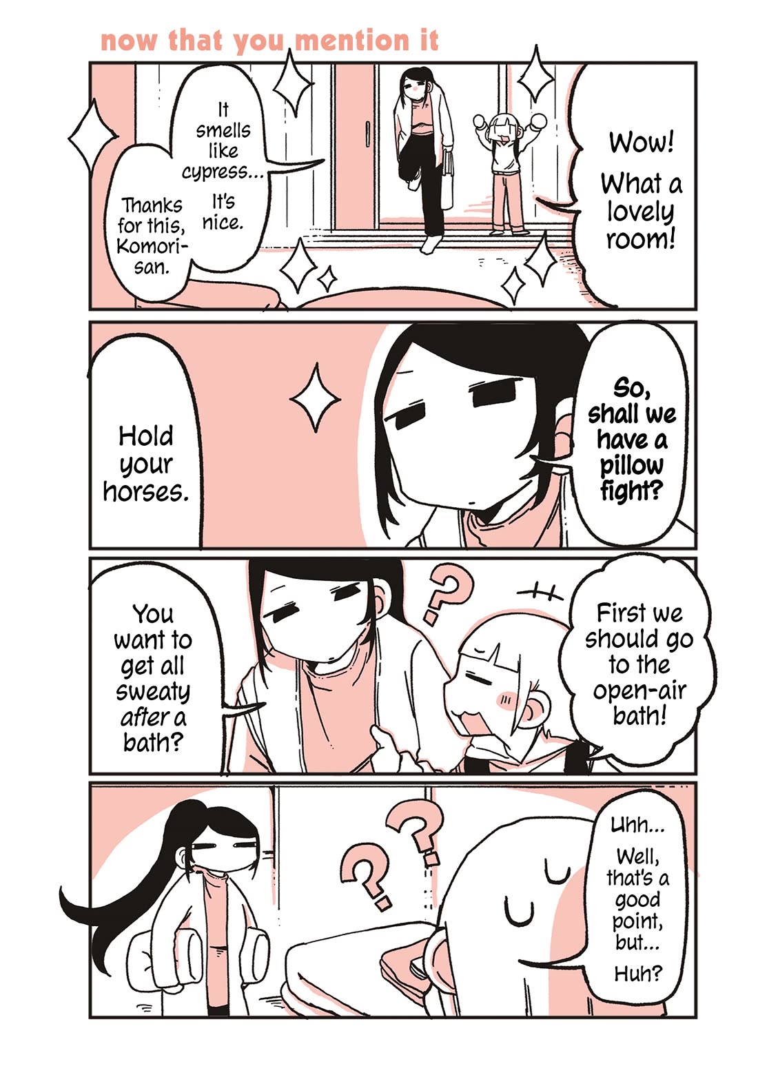 Oosaki-san & Komori-san Chapter 98 page 1 - Chapter 98: now that you mention it