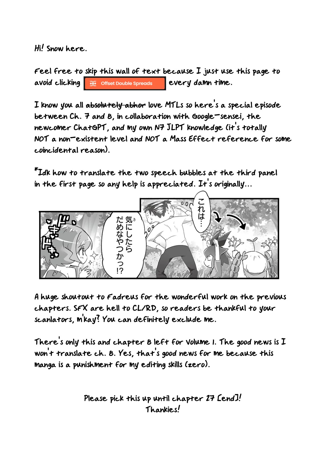 Opened The "Different World Nursery School"  ~The Strongest Loli Spirits Are Deredere by Paternity Skill~ Chapter 7.5 page 1 - Chapter 7.5: Special Episode 「Ohiruyasumi (Lunch Break)」