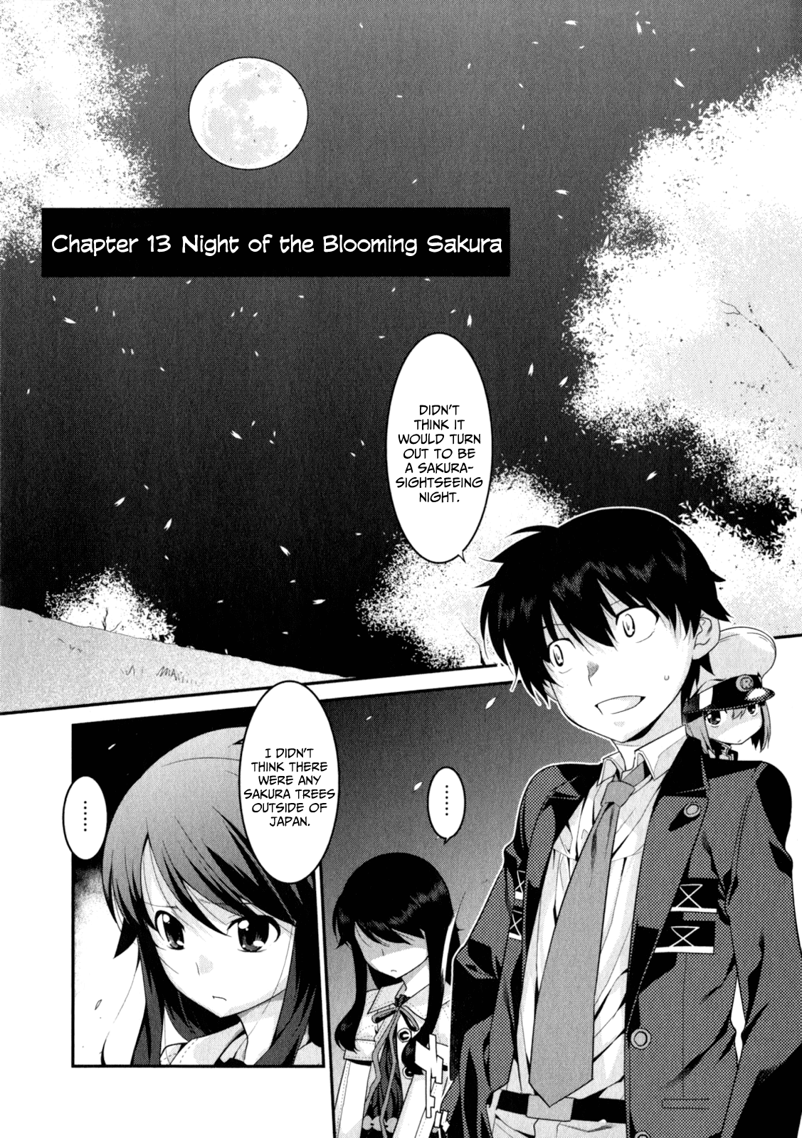 Ore ga Heroine o Tasukesugite Sekai ga Little Mokushiroku!? Chapter 13 page 3 - Chapter 13: Night of the Blooming Sakura