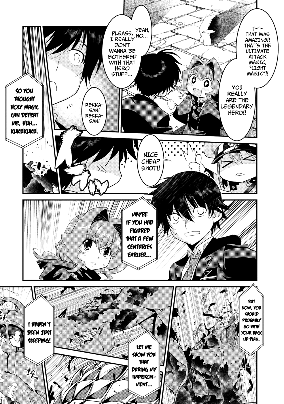 Ore ga Heroine o Tasukesugite Sekai ga Little Mokushiroku!? Chapter 7 page 12 - Chapter 7: The power of... Science?