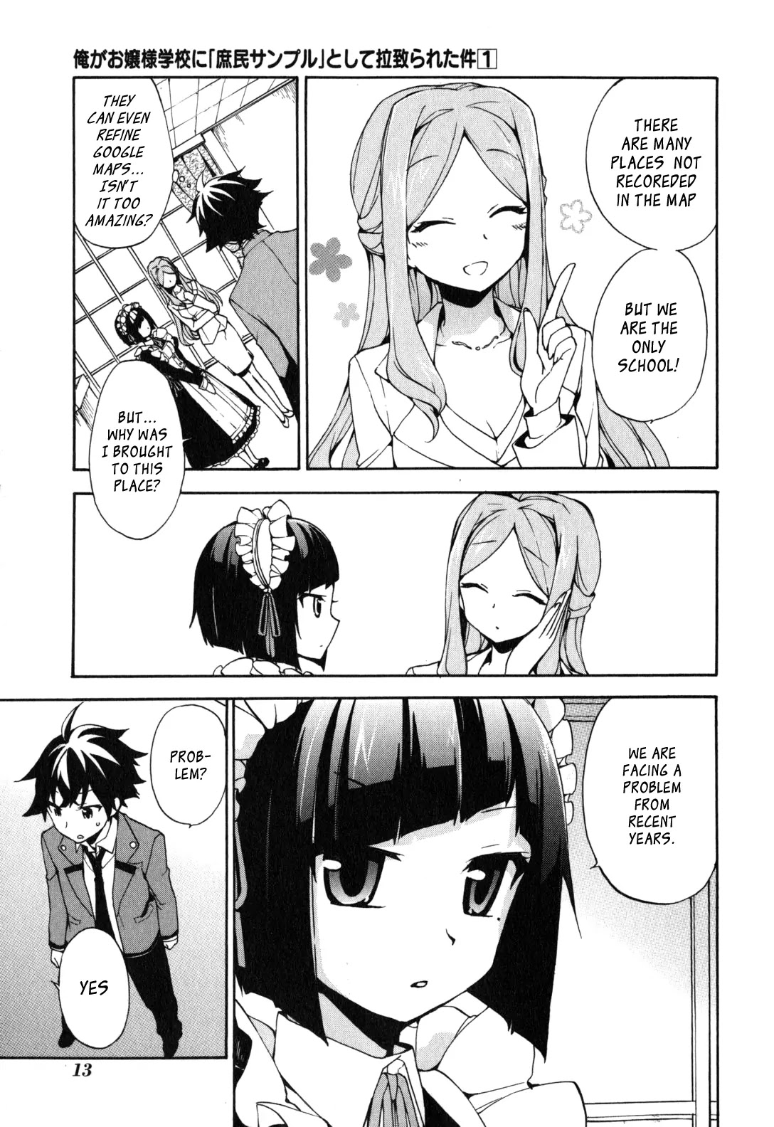 Ore ga Ojou-sama Gakkou ni "Shomin Sample" Toshite Rachirareta Ken Chapter 1 page 11 - Chapter 1: Welcome Commoner