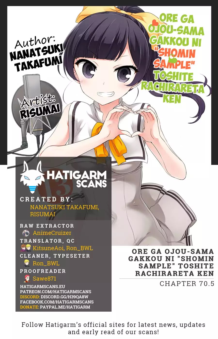 Ore ga Ojou-sama Gakkou ni "Shomin Sample" Toshite Rachirareta Ken Chapter 70.5 page 1 - Chapter 70.5: Epilogue