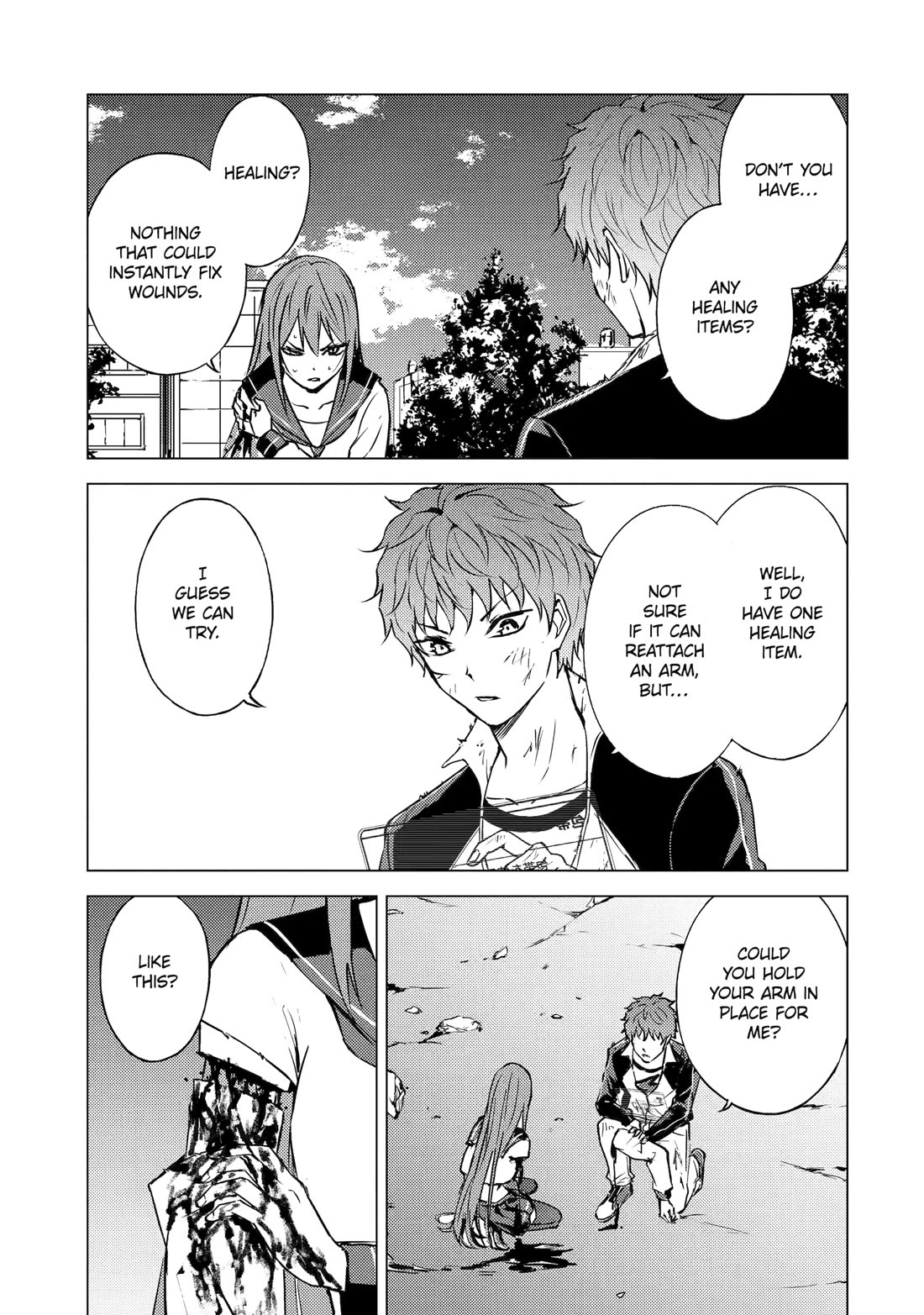 Ore no Genjitsu wa Ren'ai Game?? ka to Omottara Inochigake no Game datta Chapter 85 page 9 - Chapter 85: Blood (19)