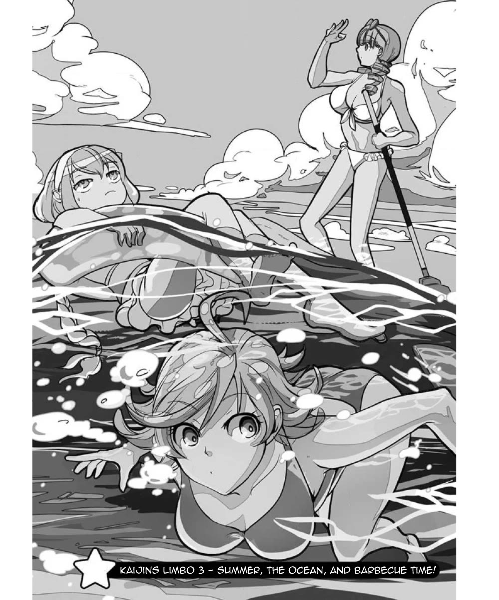 Ore to Hero to Mahou Shoujo Chapter 33.5 page 1 - Chapter 33.5: Kaijins Limbo 3 - Summer, the ocean, and BBQ time!