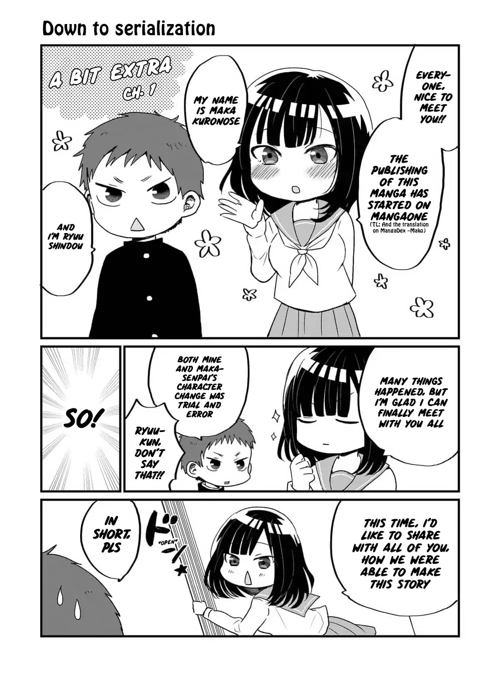 Oredake ni Kamatte Maka-senpai Chapter 1.5 page 1 - Chapter 1.5: Down to serialization