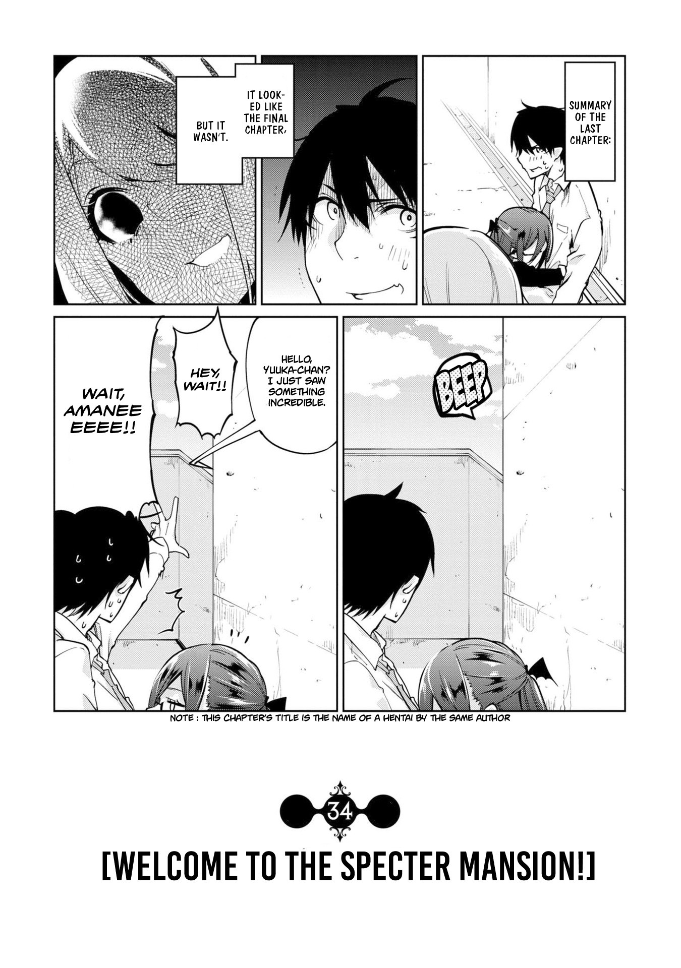 Oroka na Tenshi wa Akuma to Odoru Chapter 34 page 1 - Chapter 34: Welcome to the specter mansion!