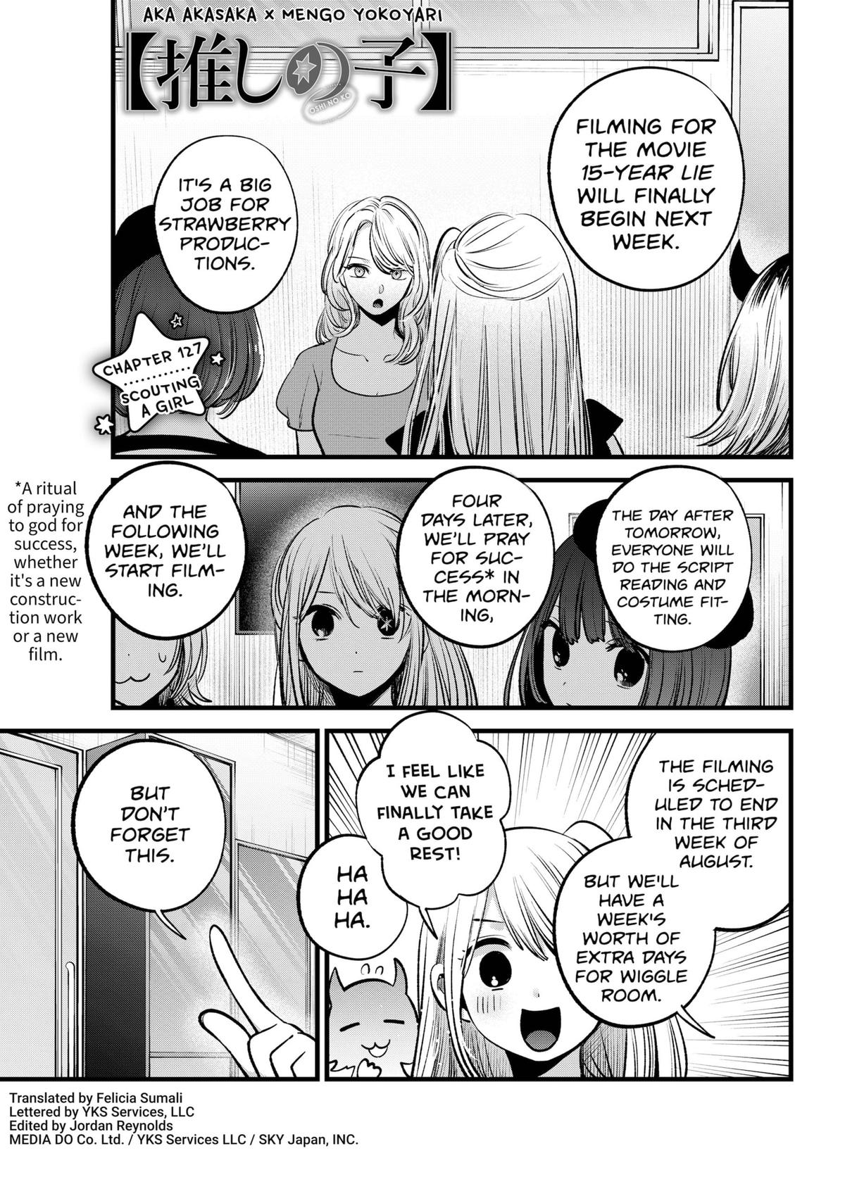 Oshi no Ko Chapter 127 page 1 - Chapter 127: Scouting A Girl