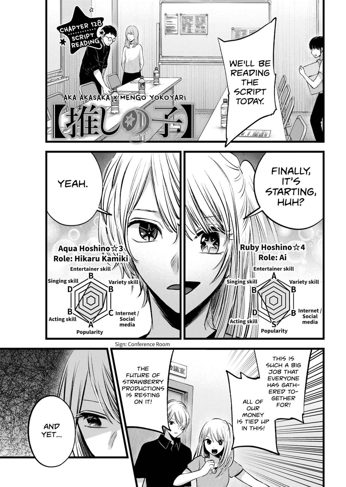 Oshi no Ko Chapter 128 page 1 - Chapter 128: Script Reading