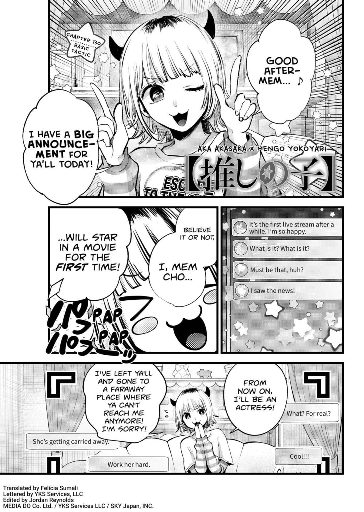 Oshi no Ko Chapter 130 page 1 - Chapter 130: Basic Tactic
