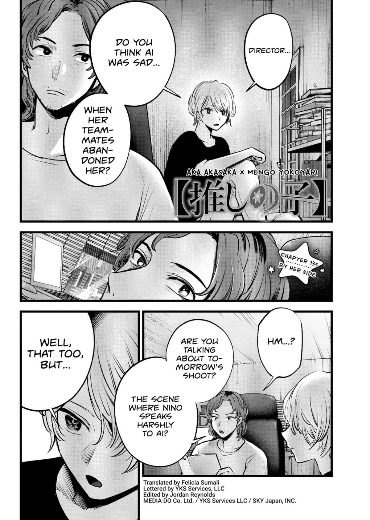 Oshi no Ko Chapter 135 page 1 - Chapter 135: By Her Side