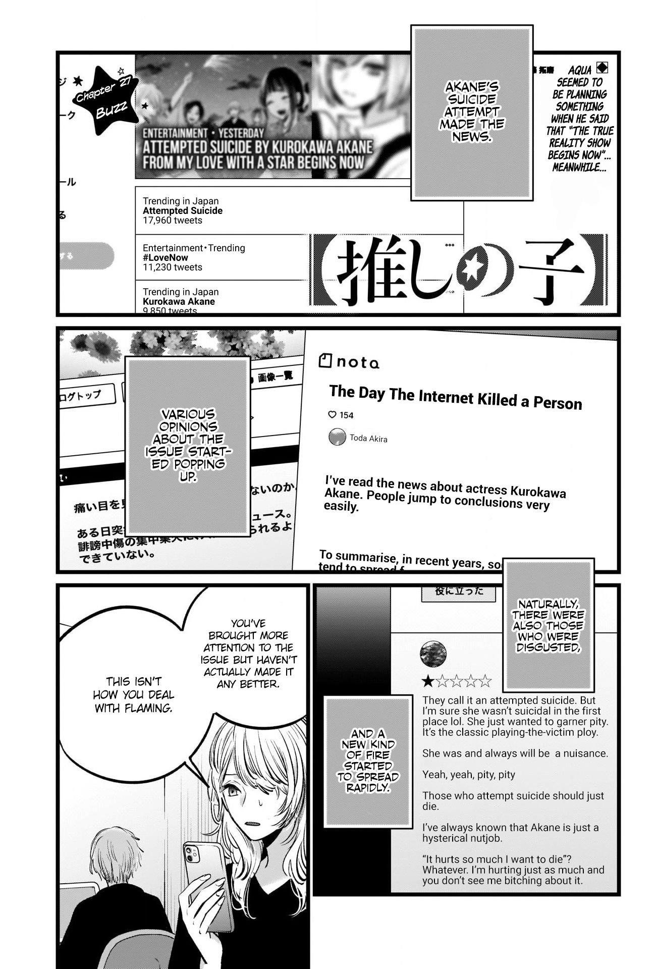 Oshi no Ko Chapter 27 page 1 - Chapter 27: Viral