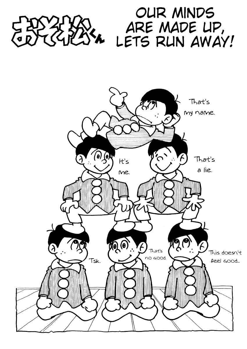 Osomatsu-kun Chapter 2.2 page 1 - Chapter 2 v2 : Our Minds Are Made Up, Let's Run Away!