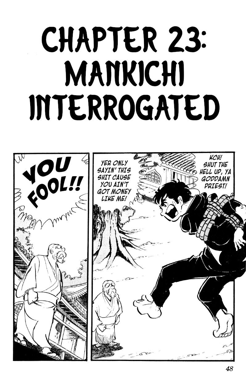 Otoko Ippiki Gaki Daishou Chapter 23 page 1 - Chapter 23 - Mankichi Interrogated