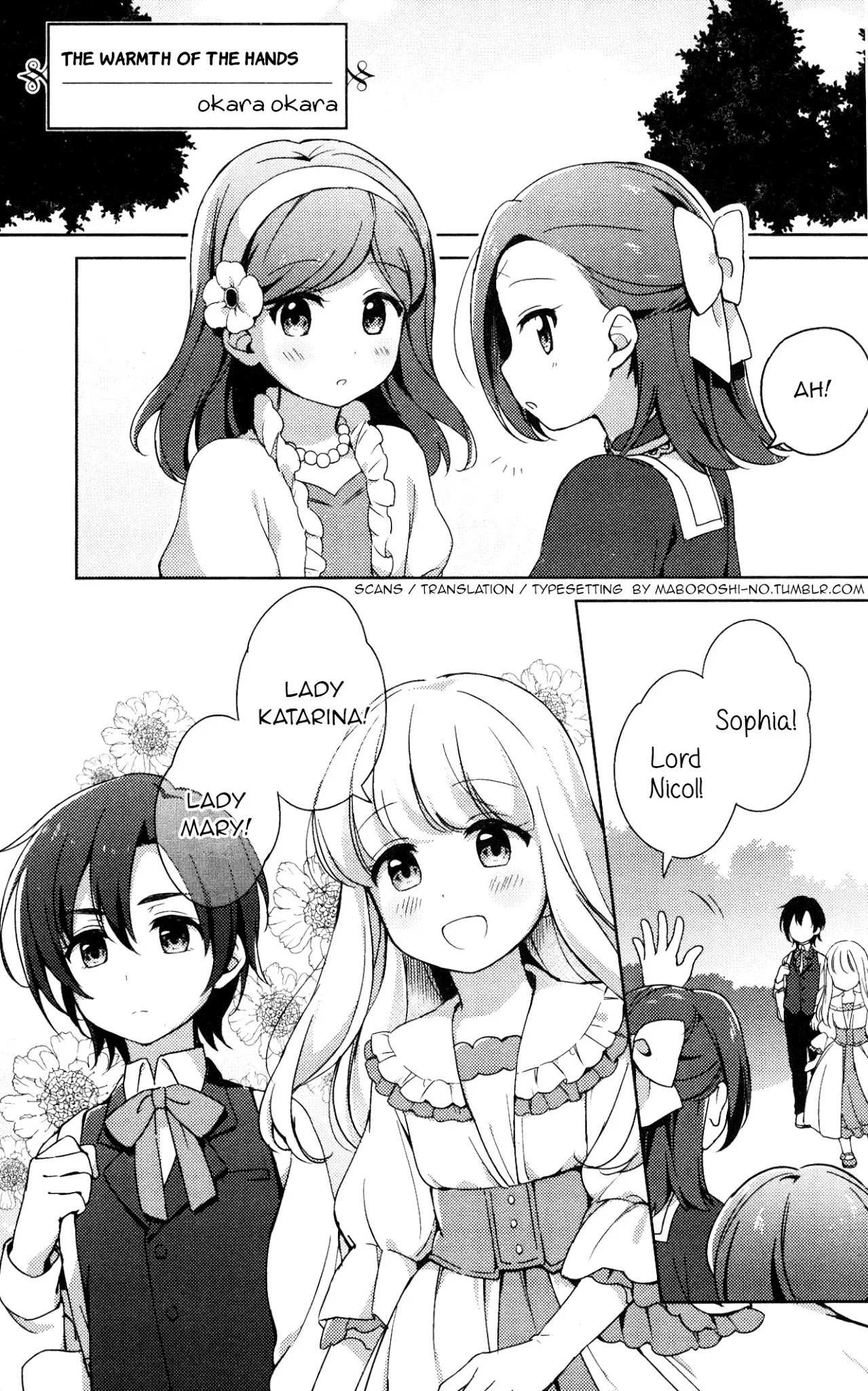 Otome Game no Hametsu Flag shika nai Akuyaku Reijou ni Tensei shite shimatta... GIRLS PATCH Chapter 1 page 1 - Chapter 1: The warmth of the hands (Okara Okara)