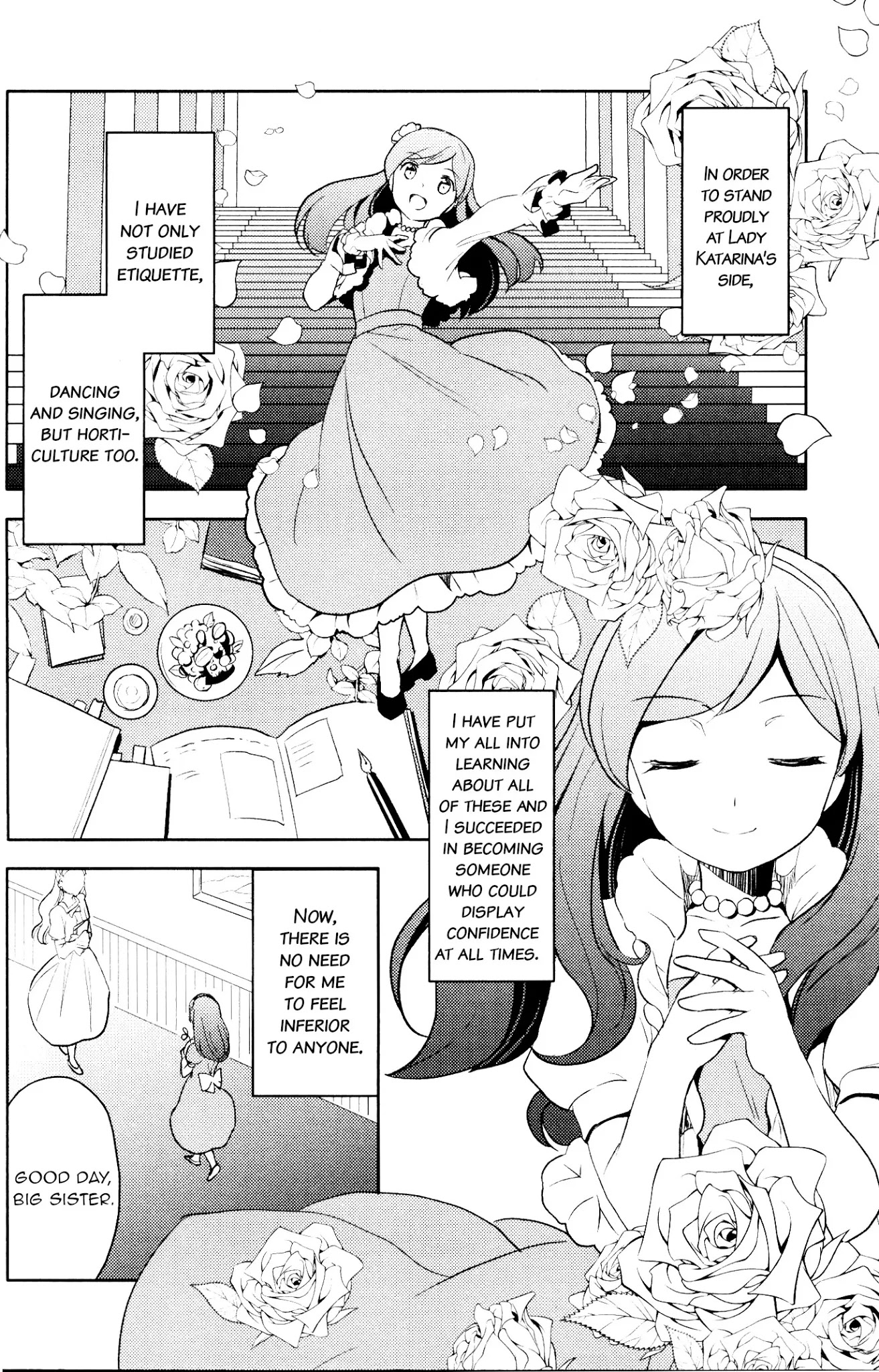 Otome Game no Hametsu Flag shika nai Akuyaku Reijou ni Tensei shite shimatta... GIRLS PATCH Chapter 2 page 4 - Chapter 2: It's a Perfect Garden. (Nacht)