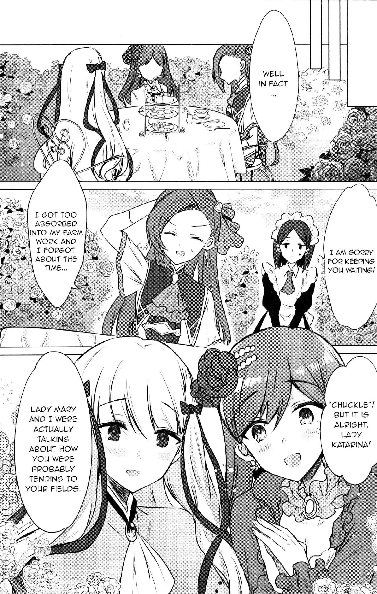 Otome Game no Hametsu Flag shika nai Akuyaku Reijou ni Tensei shite shimatta... GIRLS PATCH Chapter 3 page 5 - Chapter 3: Always beside you (Kinona)