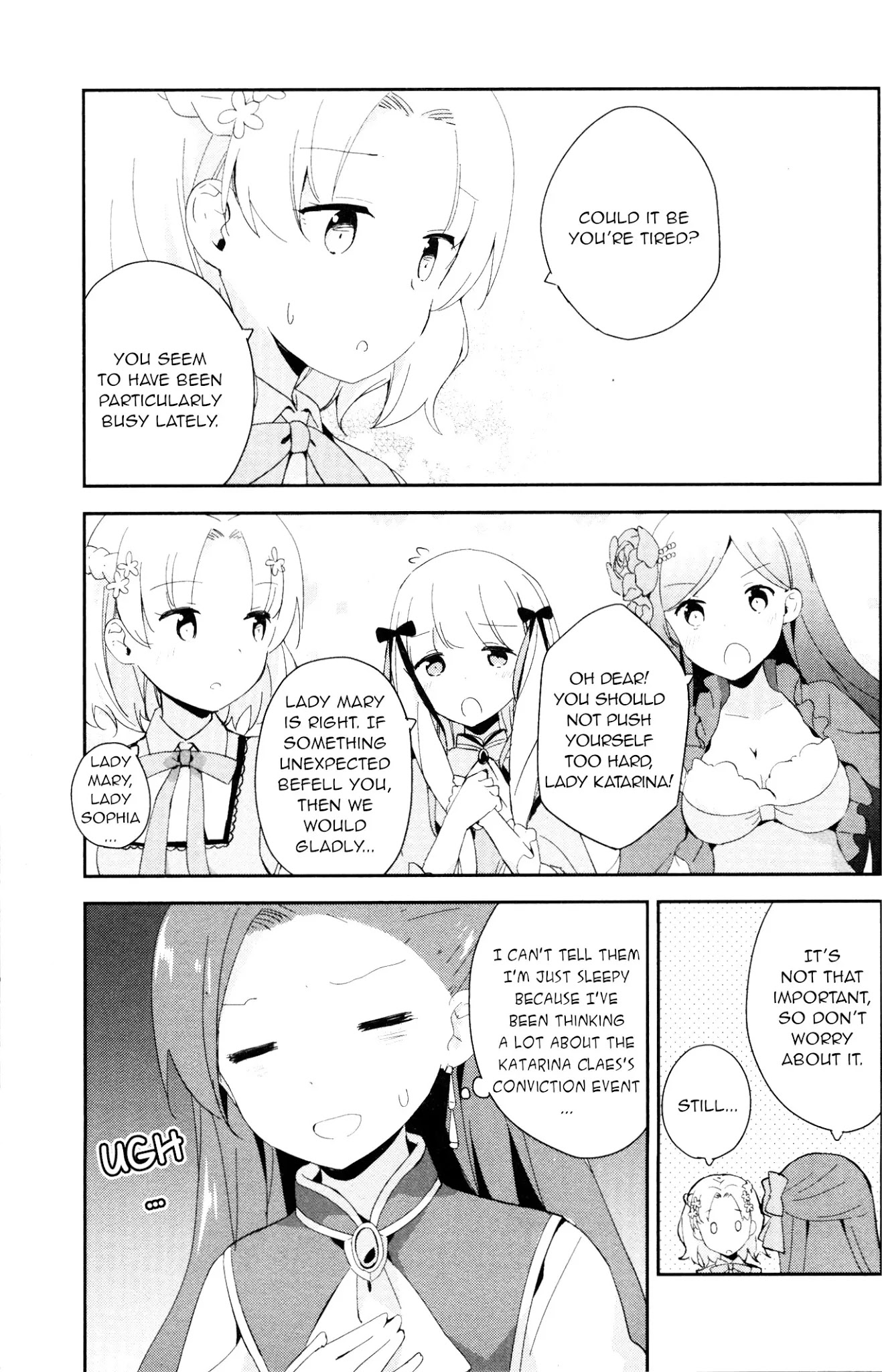 Otome Game no Hametsu Flag shika nai Akuyaku Reijou ni Tensei shite shimatta... GIRLS PATCH Chapter 5 page 3 - Chapter 5: The Lady Katarina Pampering Group (Nonaka Yuu)