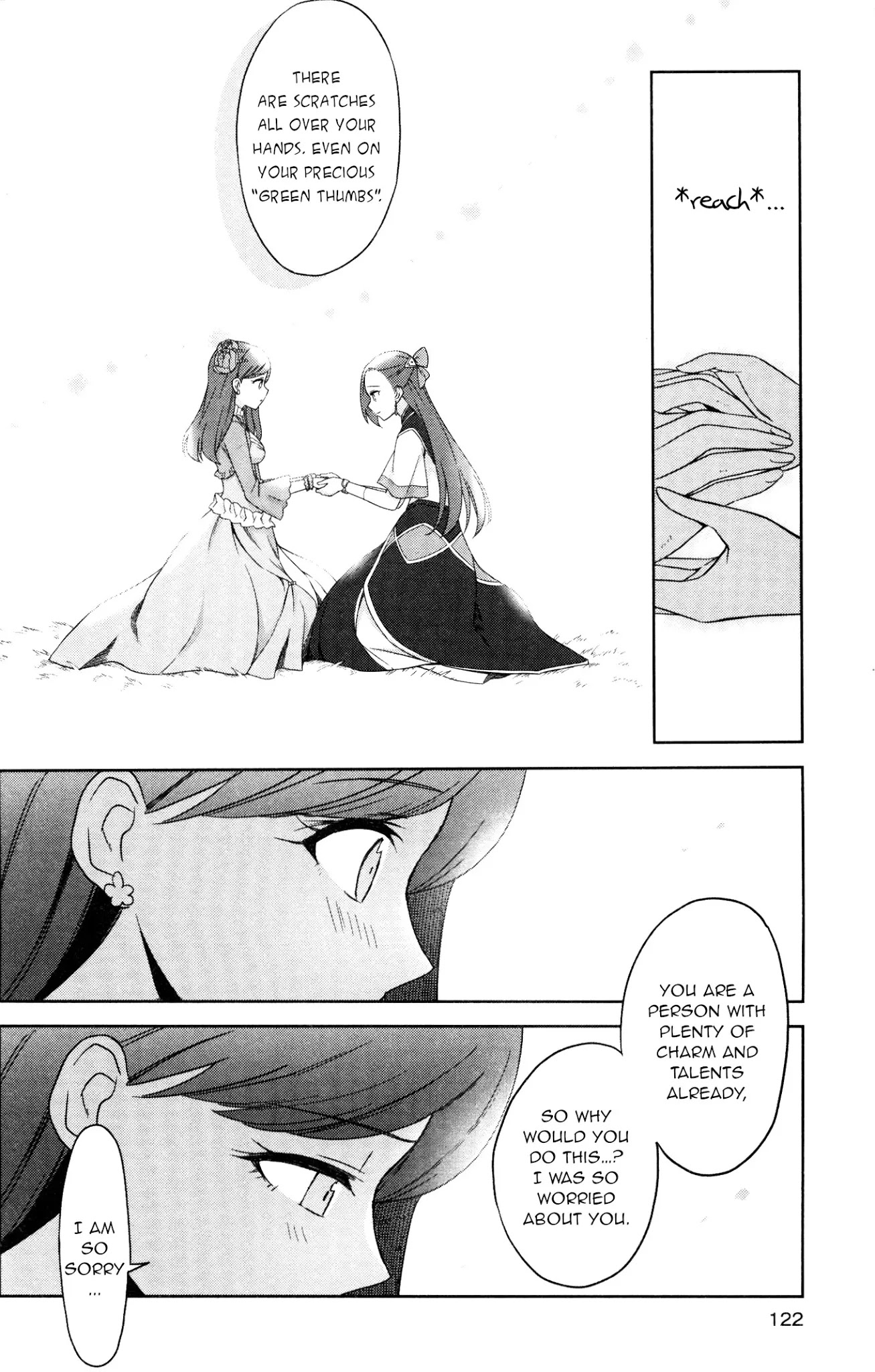 Otome Game no Hametsu Flag shika nai Akuyaku Reijou ni Tensei shite shimatta... GIRLS PATCH Chapter 7 page 14 - Chapter 7: Green Sparkle (Kamegoya Sato)