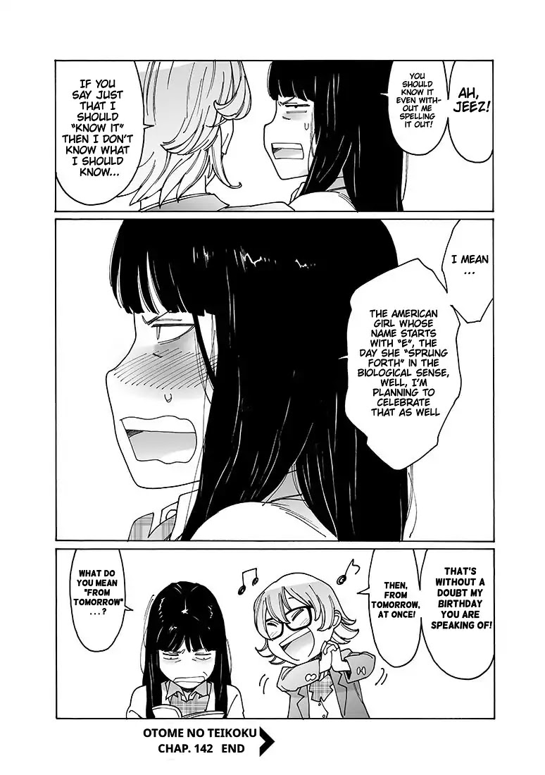 Otome no Teikoku Chapter 142 page 15 - Chapter 142: Onibi-senpai’s birthday party / Pestering Elisha