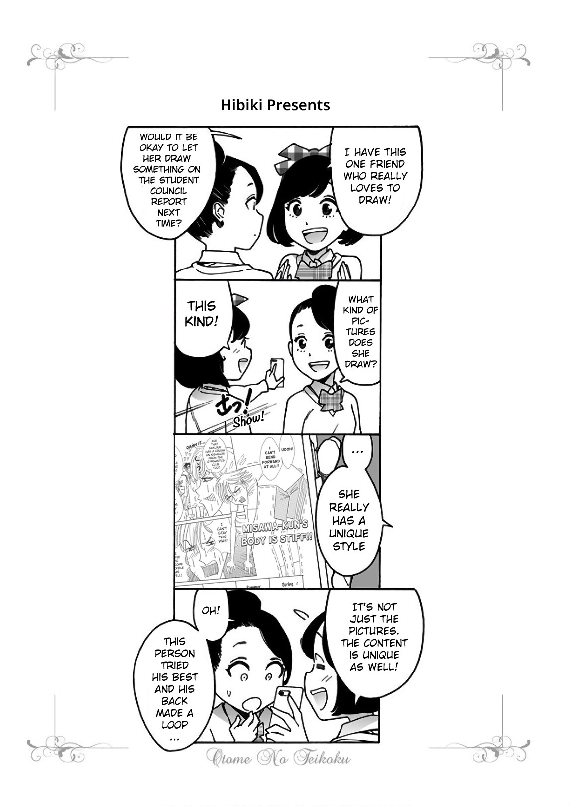 Otome no Teikoku Chapter 190 page 9 - Chapter 190: Incredible! Forehead detected! / Midoriri’s creation