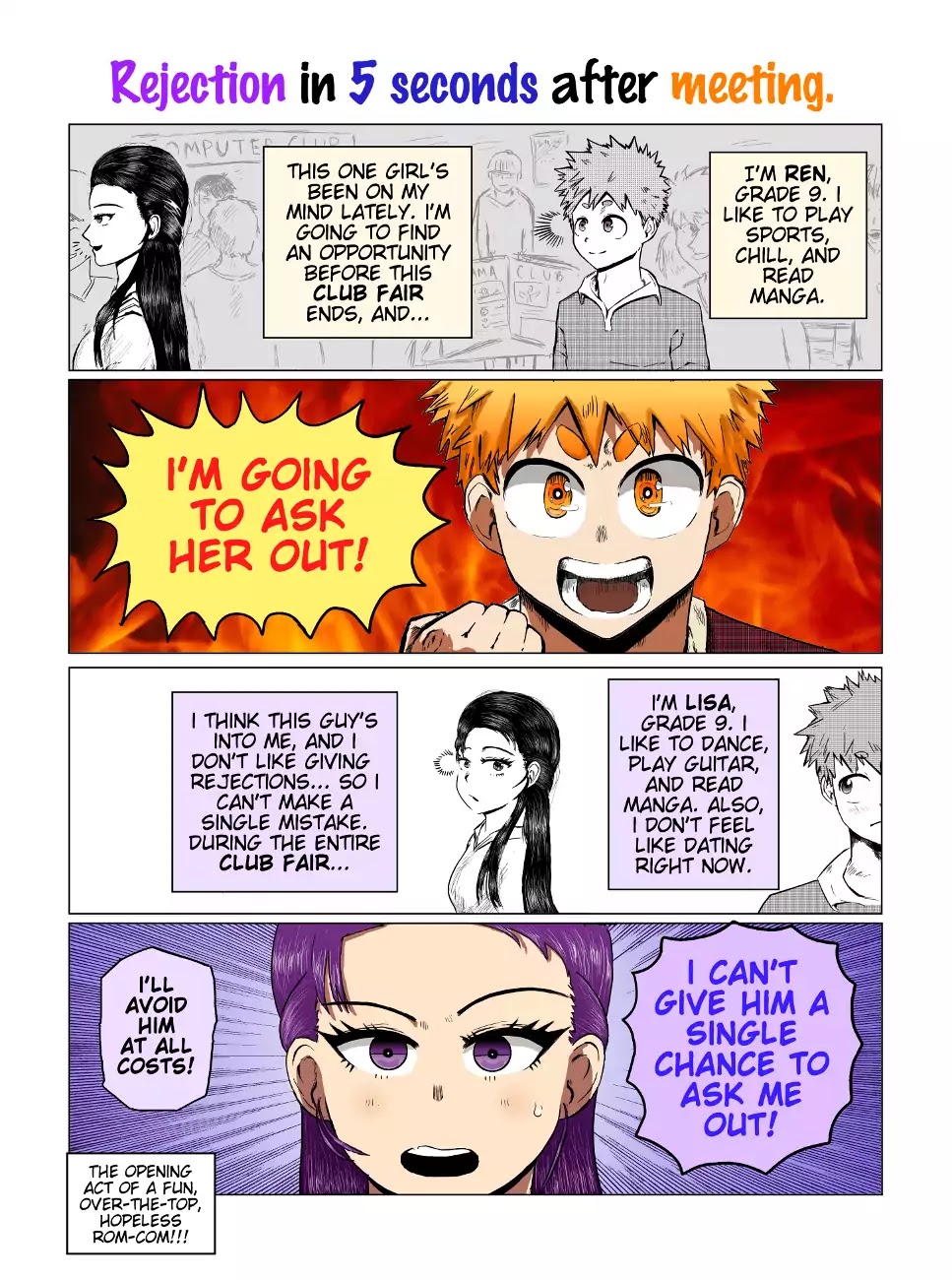 Our Manga Club Chapter 1 page 1 - Chapter 1: Rejection In 5 Seconds After Meeting