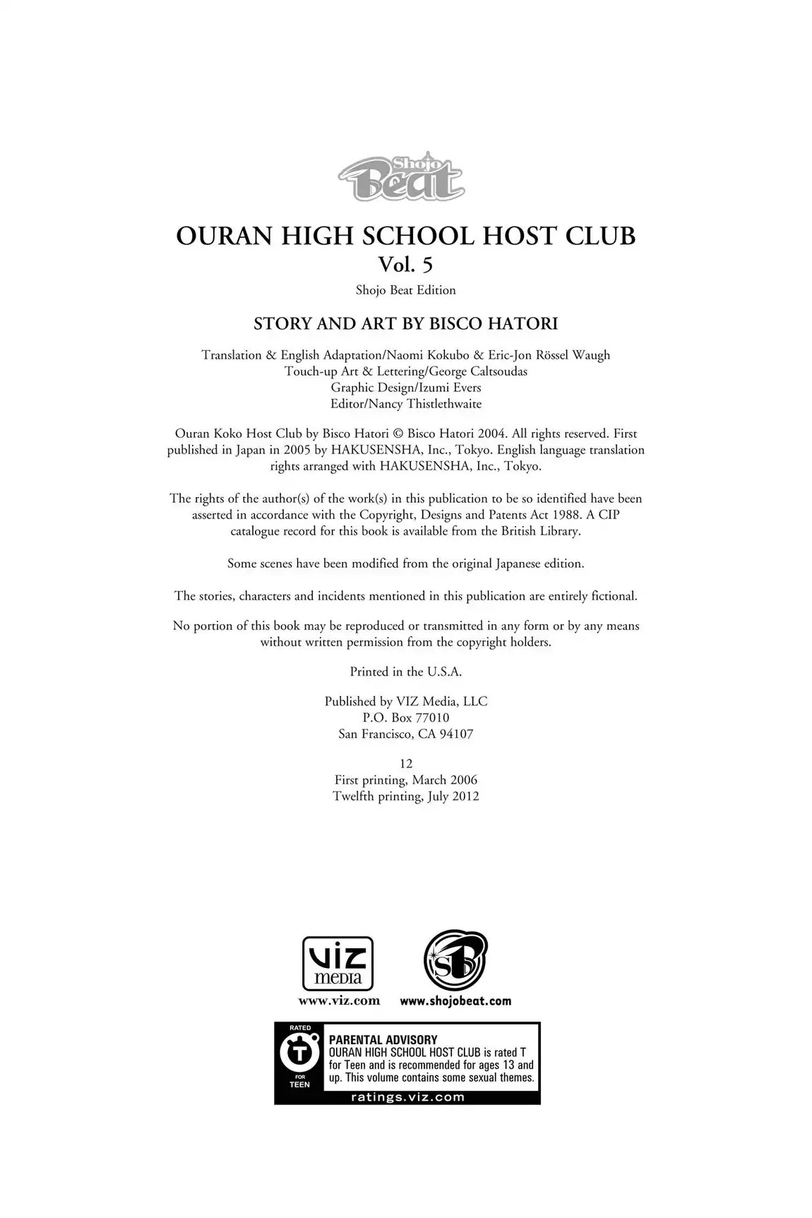 Ouran High School Host Club Chapter 21.7 page 3 - Vol.5 Editor's Notes
