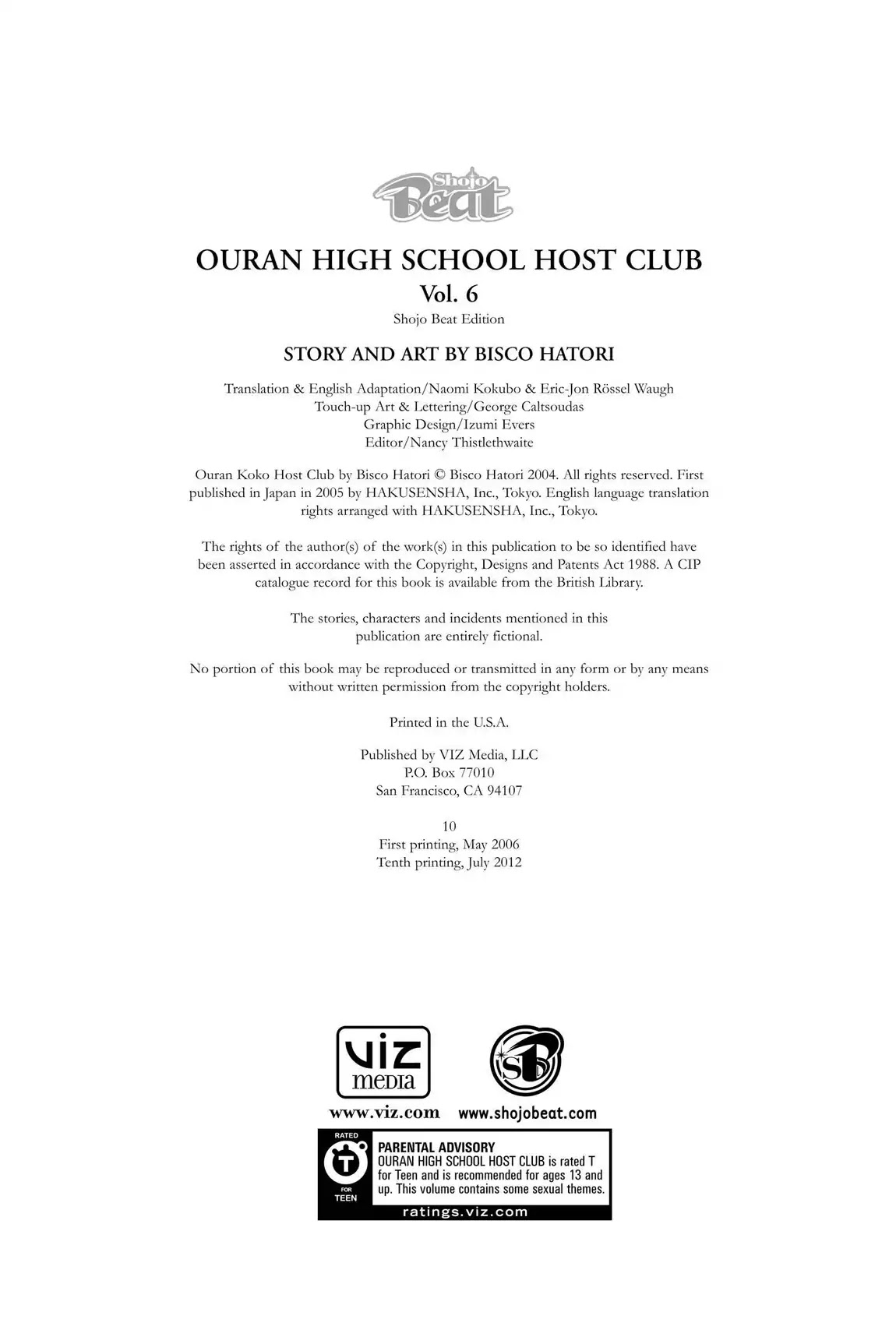 Ouran High School Host Club Chapter 27.6 page 3 - Vol.6 Editor's Notes