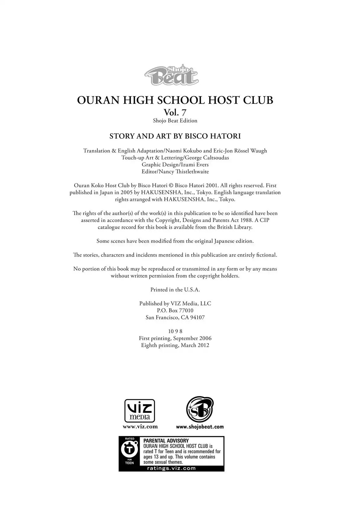 Ouran High School Host Club Chapter 31.8 page 3 - Vol.7 Editor's Notes
