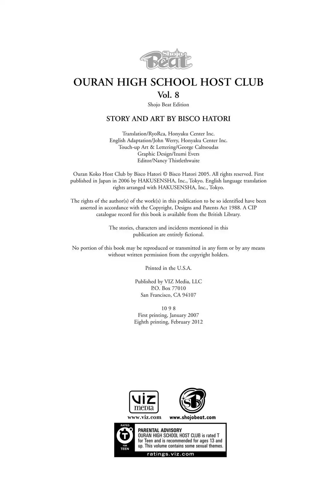 Ouran High School Host Club Chapter 36.7 page 3 - Vol.8 Editor's Notes
