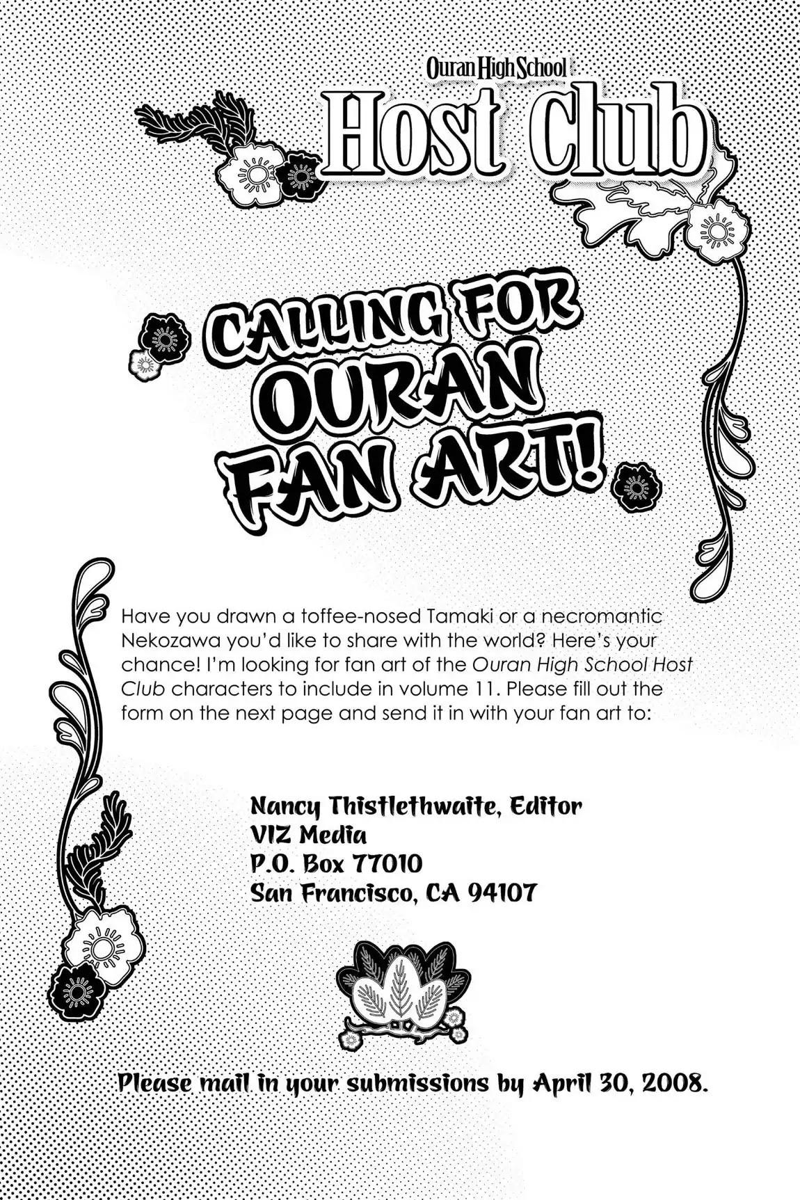 Ouran High School Host Club Chapter 46.6 page 2 - Vol.10 Editor's Notes