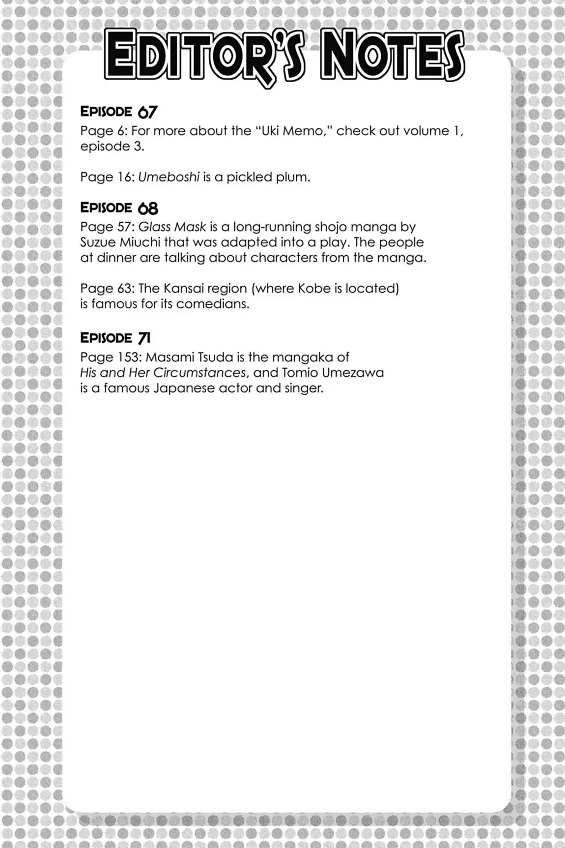 Ouran High School Host Club Chapter 71.7 page 1 - Vol.15 Editor's Notes
