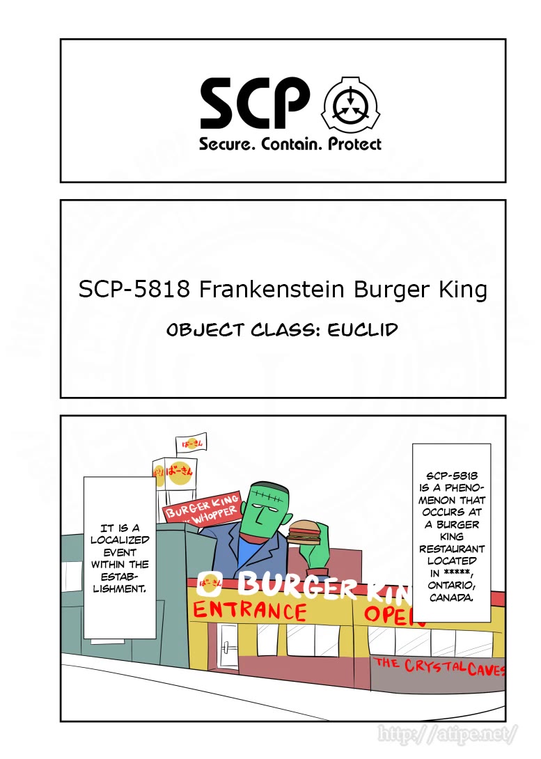 Oversimplified SCP Chapter 191 page 1 - Chapter 191: SCP-5818 Frankenstein Burger King