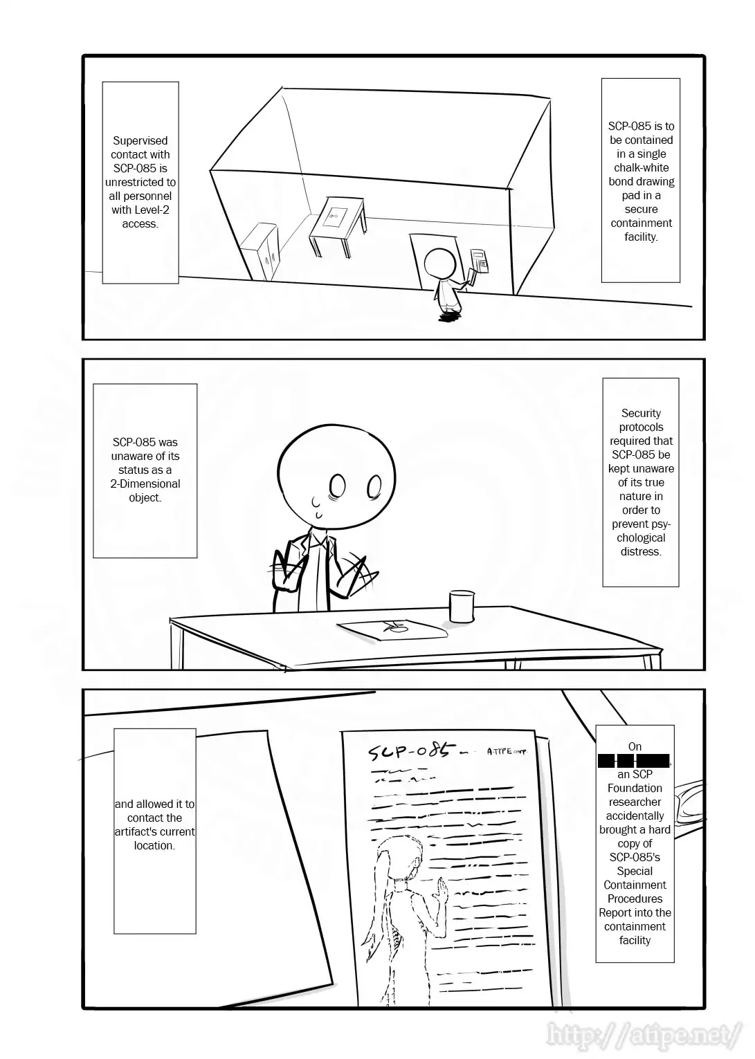 Oversimplified SCP Chapter 6 page 3 - Chapter 6: SCP-085 Hand-draw "Cassy"