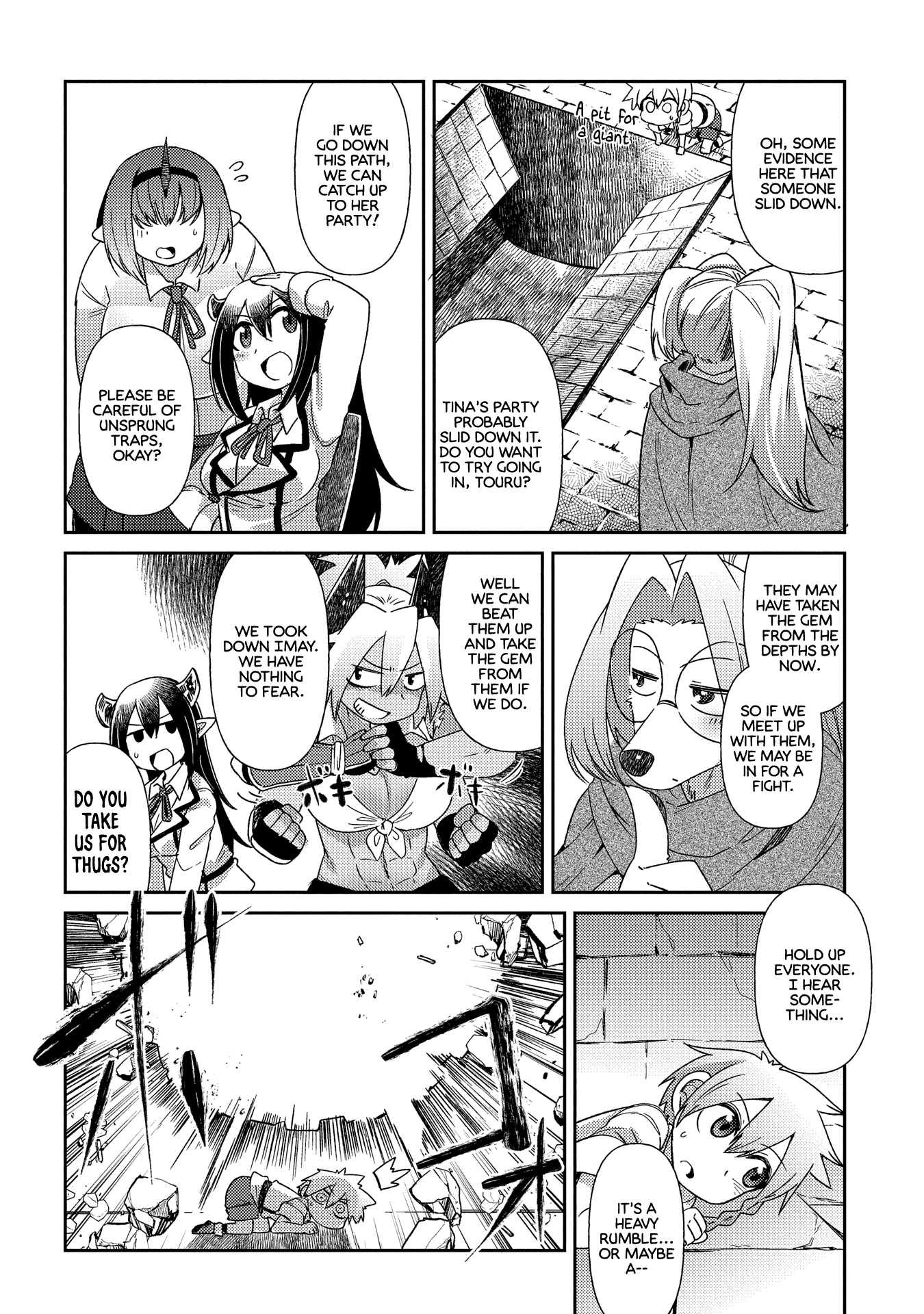 Oversized Sextet Chapter 11 page 4 - Chapter 11: The Giantess and The Dungeon Hunt Part 3