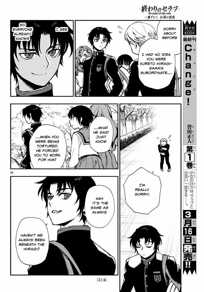 Owari no Seraph: Guren Ichinose's Catastrophe at 16 Chapter 9 page 26 - Chapter 9