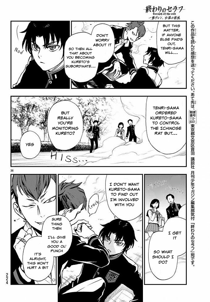 Owari no Seraph: Guren Ichinose's Catastrophe at 16 Chapter 9 page 36 - Chapter 9